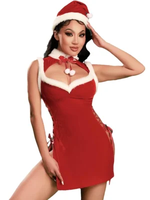 christmas-costumes-side-tie-strap-dress-1 cute christmas costumes