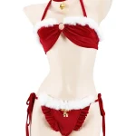 christmas-plush-edged-bikini-2 sexy christmas costumes