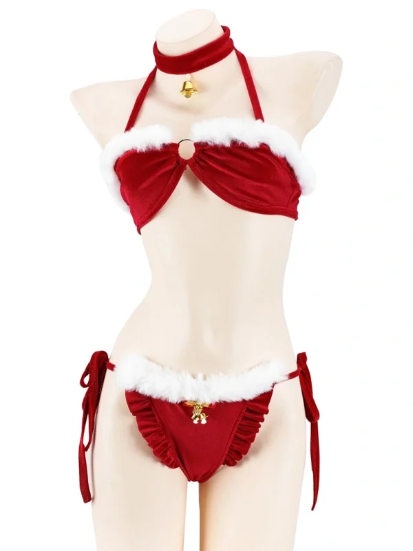 christmas-plush-edged-bikini-2 sexy christmas costumes
