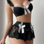 cute-lingerie-black-split-lace-suit-2 corset lingeries