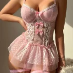 cute-lingerie-bow-corset-mini-skirt-set-4 best lingerie website