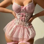 cute-lingerie-bow-corset-mini-skirt-set-5 best lingerie website