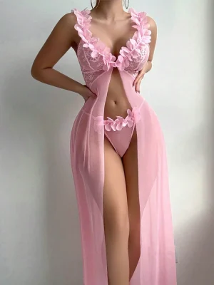 cute-lingerie-dress-pink-flower-suit-4 best lingerie website