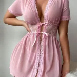 cute-lingerie-pink-mesh-2-piece-set-2 babydoll lingerie dress