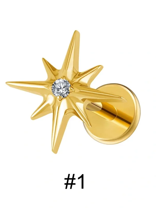 eight-pointed-ziron-titanium-alloy-ear-lip-studs-2 body piercing jewellery