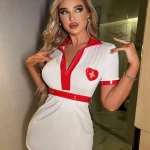 nurse-cosplay-costumes-v-neck-dress-2 sexy nurse cosplay