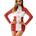 nurse-cosplay-red-mesh-dress-set-1 sexy nurse cosplay