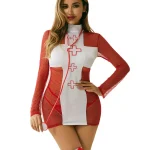 nurse-cosplay-red-mesh-dress-set-3 sexy nurse cosplay
