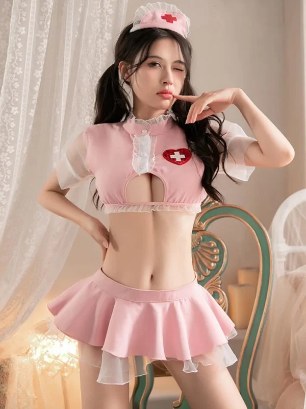 nurse-cosplay-split-pink-cute-set-1 sexy nurse cosplay