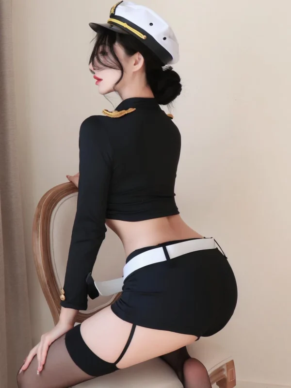 police-cosplay-sexy-black-color-split-suit-2 Police Cosplay Sexy Black Color Split Suit C016