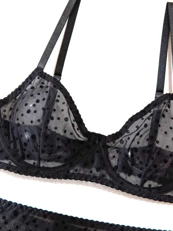 teddy-lingerie-black-mesh-polka-dots-7 sexy teddy lingerie