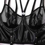teddy-lingerie-black-pu-leather-set-5 teddy lingeries store