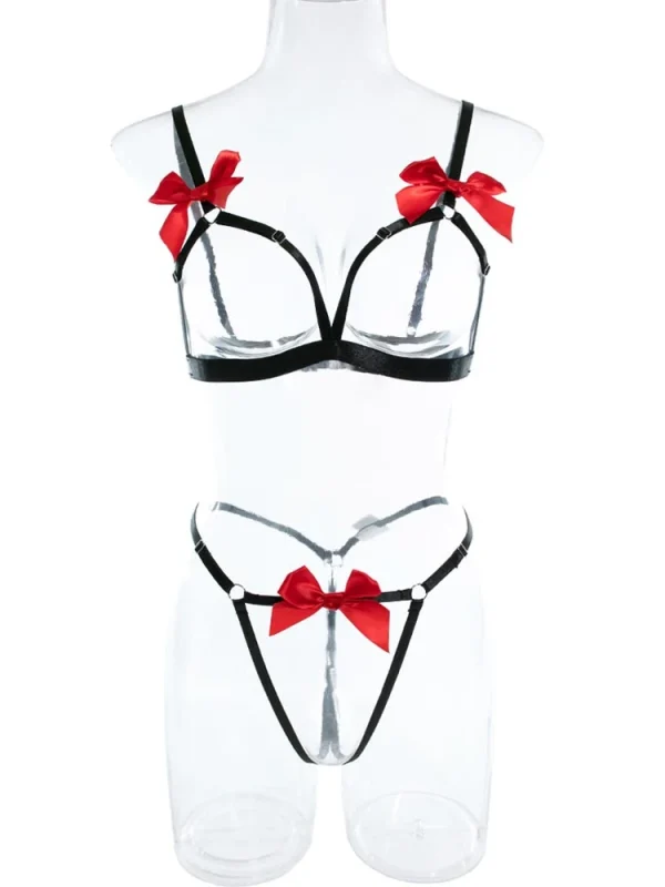 teddy-lingerie-bownots-straps-set-5 lingerie teddy