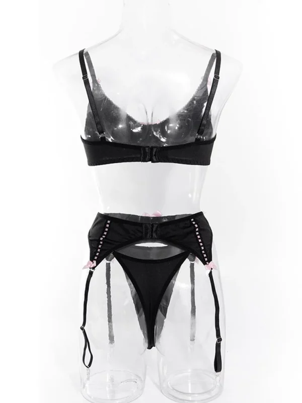 teddy-lingerie-cute-bownot-black-set-6 lingerie teddy