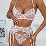 teddy-lingerie-embroidered-flowers-pink-set-2 lingerie teddy