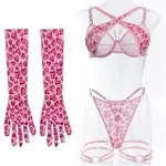 teddy-lingerie-pink-heart-pattern-set-4 lingerie teddy