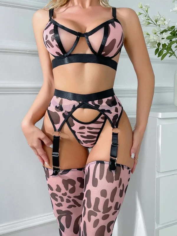 teddy-lingerie-pink-leopard-set-1 lingerie teddy