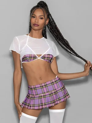 youthful-cosplay-purple-plaid-suit-1 sexy student palying