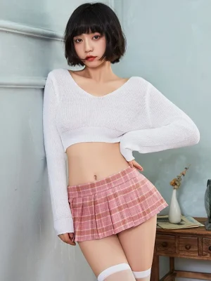 youthful-cosplay-short-sweater-suit-1 sexy student palying