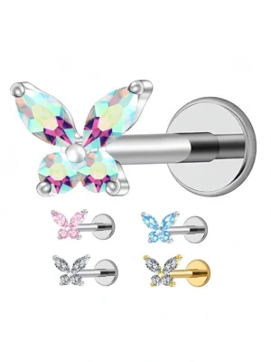 zirconia-butterfly-lip-stud body piercing jewellery
