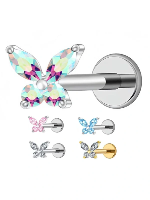 zirconia-butterfly-lip-stud body piercing jewellery