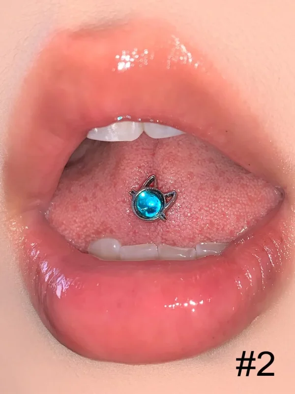 Body-Jewellery-Cat-Crystal-Tongue-Stud-2 tongue piercing studs
