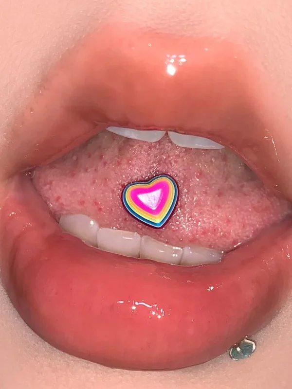 Body-Jewellery-Colorful-Heart-Tongue-Stud-1 tongue piercing studs