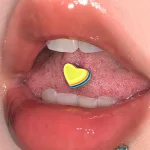Body-Jewellery-Colorful-Heart-Tongue-Stud-3 tongue piercing studs
