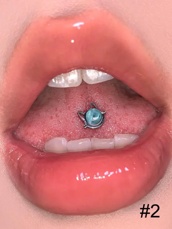 Body-Jewellery-Cute-Cat-Tongue-Stud-3 tongue piercing studs