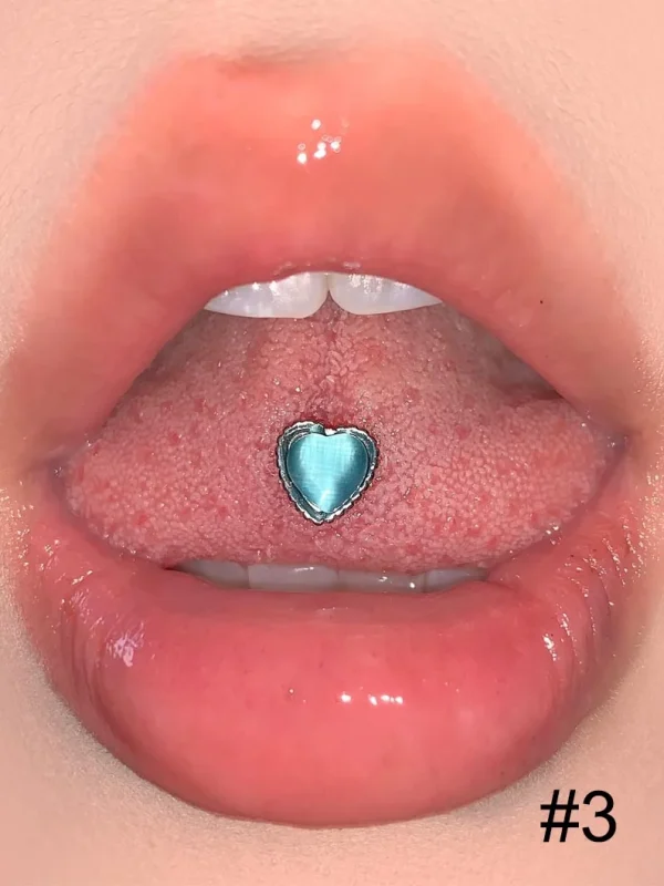Body-Jewellery-Heart-Cat-Eye-Stone-Tongue-Stud-4 piercing jewellery