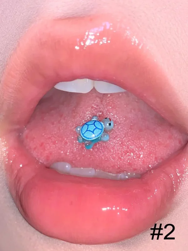 Body-Jewellery-Resin-Turtle-Tongue-Stud-4 tongue piercing studs