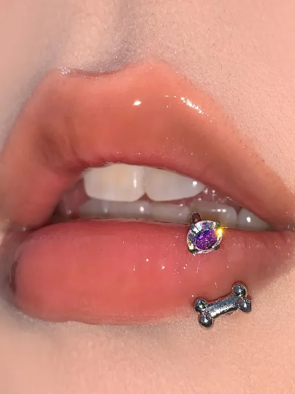 Piercing-Jewellery-Zircon-Bone-Lip-Stud-1 lip piercing rings