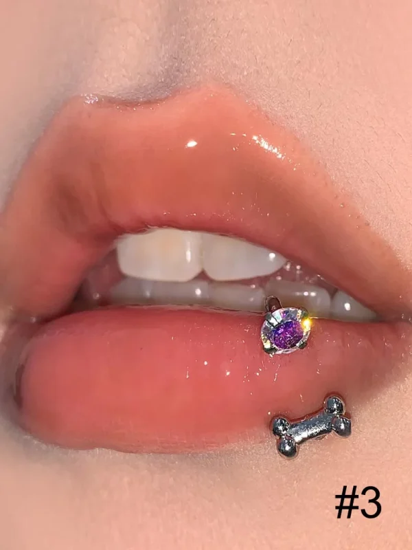 Piercing-Jewellery-Zircon-Bone-Lip-Stud-2 lip piercing rings