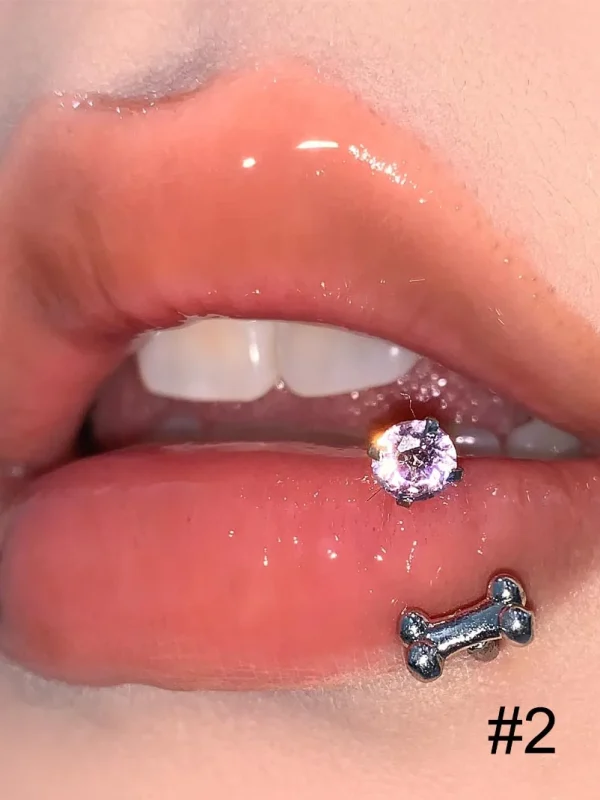 Piercing-Jewellery-Zircon-Bone-Lip-Stud-4 lip piercing rings
