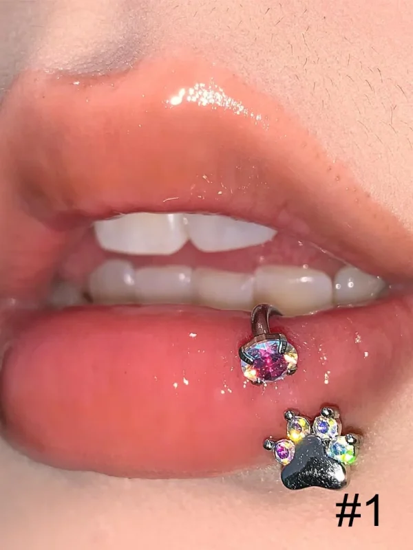 Piercing-Jewellery-Zircon-Claw-Lip-Stud-3 lip piercing rings