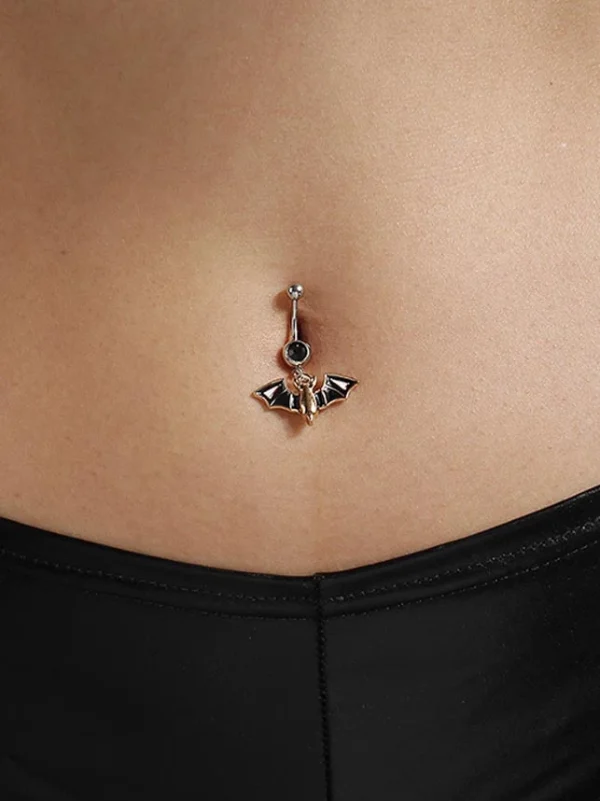 belly-button-piercing-ring-bat-body-jewelry-1 belly button jewellery
