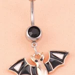 belly-button-piercing-ring-bat-body-jewelry-3 belly button jewellery