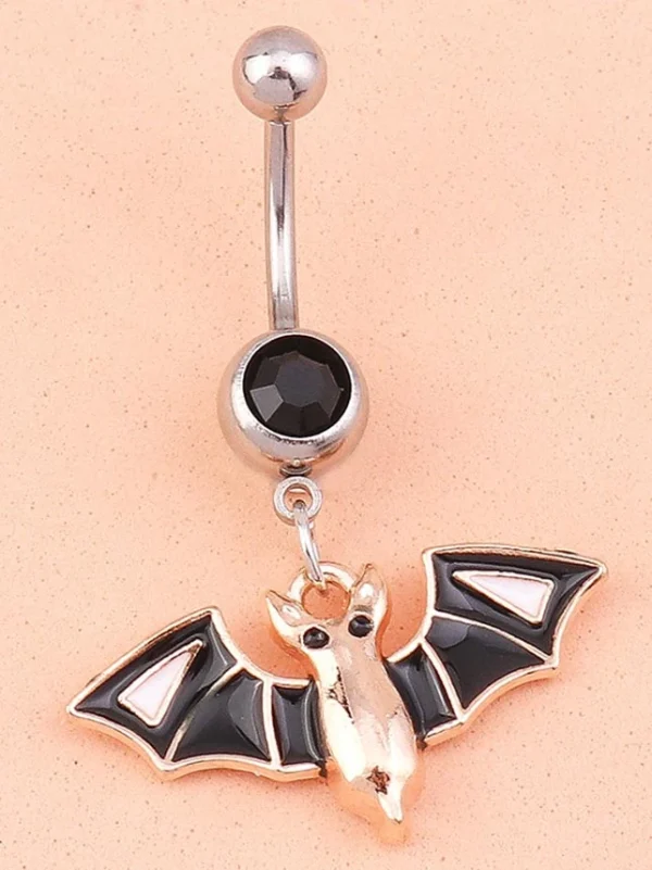 belly-button-piercing-ring-bat-body-jewelry-3 belly button jewellery