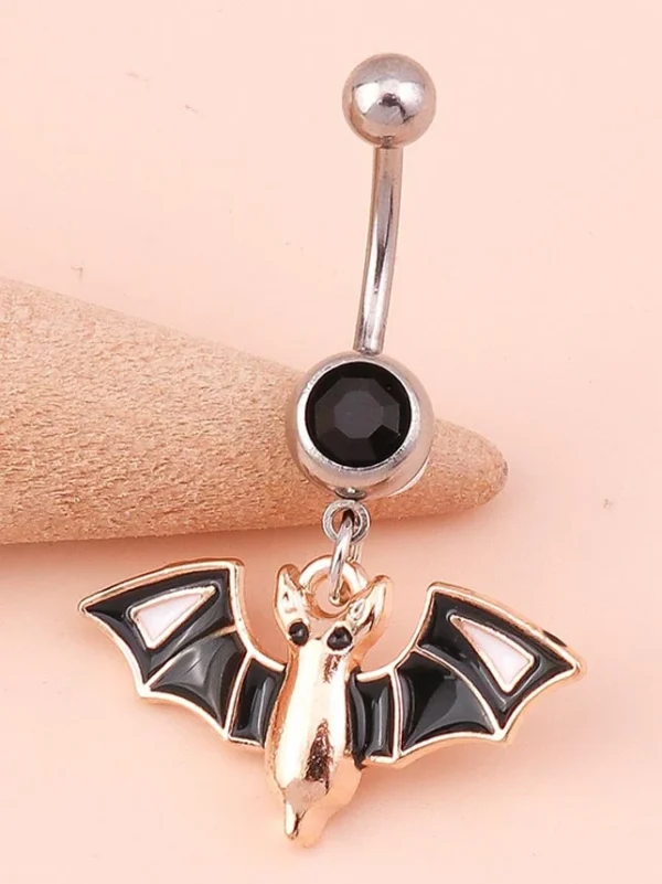 belly-button-piercing-ring-bat-body-jewelry-4 belly button jewellery
