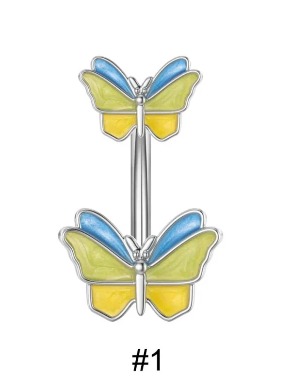 belly-button-piercing-ring-corlorful-butterfly-body-jewelry-2 belly button jewellery