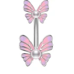 belly-button-piercing-ring-corlorful-butterfly-body-jewelry-3 belly button jewellery