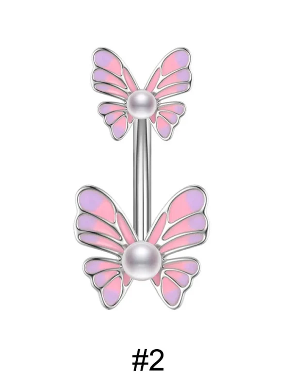 belly-button-piercing-ring-corlorful-butterfly-body-jewelry-3 belly button jewellery