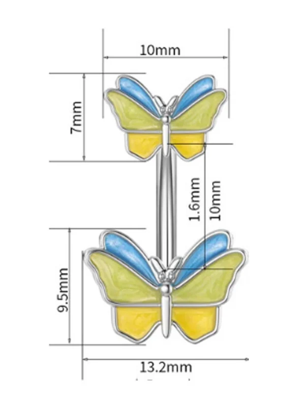 belly-button-piercing-ring-corlorful-butterfly-body-jewelry-5 belly button jewellery