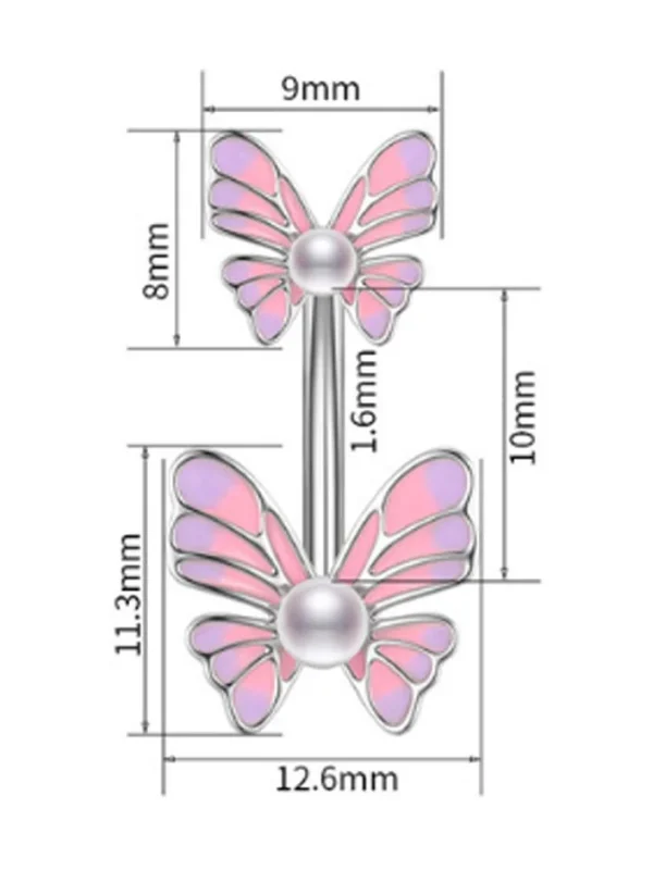 belly-button-piercing-ring-corlorful-butterfly-body-jewelry-6 belly button jewellery