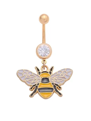 belly-button-piercing-ring-cute-bee-body-jewelry-1 belly button jewellery