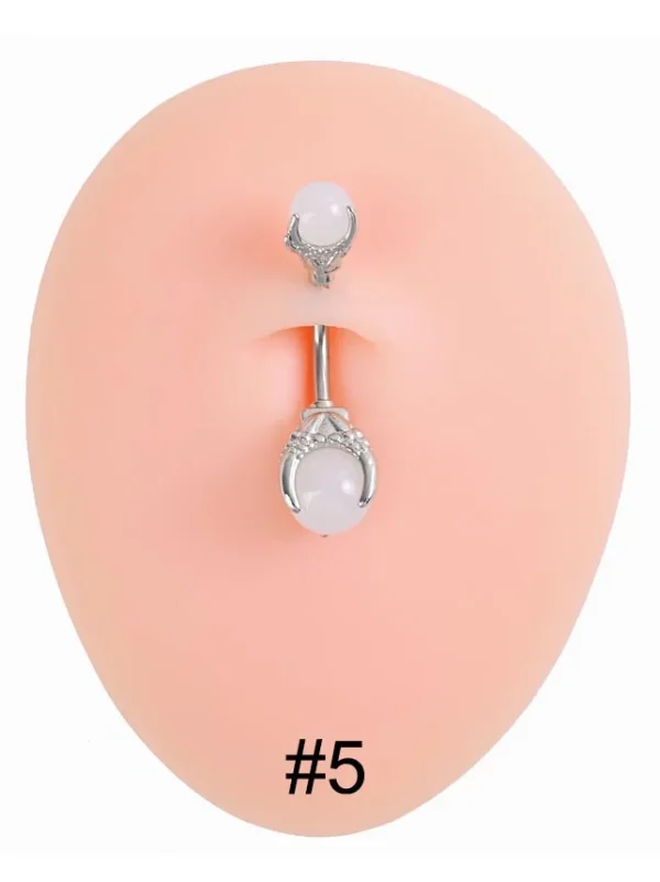 belly-button-piercing-ring-double-crystal-body-jewelry-6 belly button jewellery