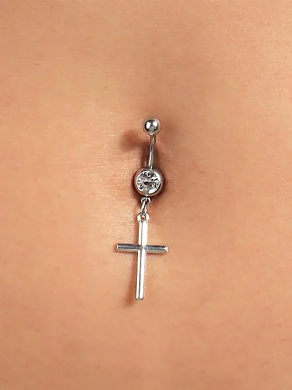 belly-button-piercing-ring-gold-cross-body-jewelry-2 belly button jewellery