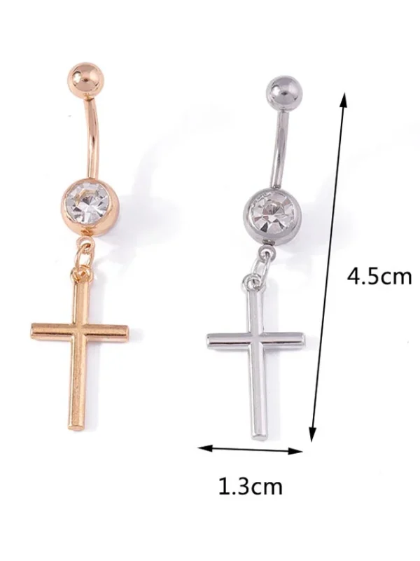 belly-button-piercing-ring-gold-cross-body-jewelry-3 belly button jewellery