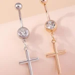 belly-button-piercing-ring-gold-cross-body-jewelry-4 belly button jewellery