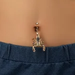 belly-button-piercing-ring-gold-scorpion-body-jewelry-1 belly button jewellery